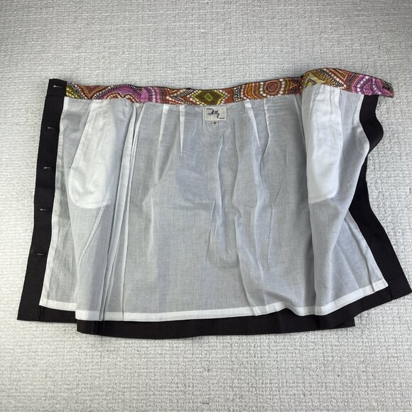NWT Milly of New-York Chocolate Brown Skirt Size 6 Button up - Picture 9 of 14